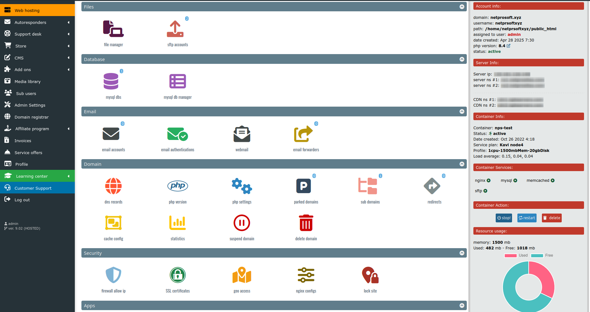 NetProCP control panel